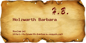 Holzwarth Barbara névjegykártya